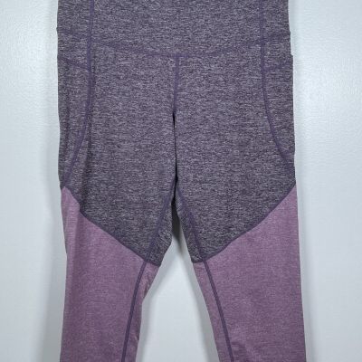 Womens Large L C9 Champion Cropped Yoga Pants Leggings Gym Work Out Purple